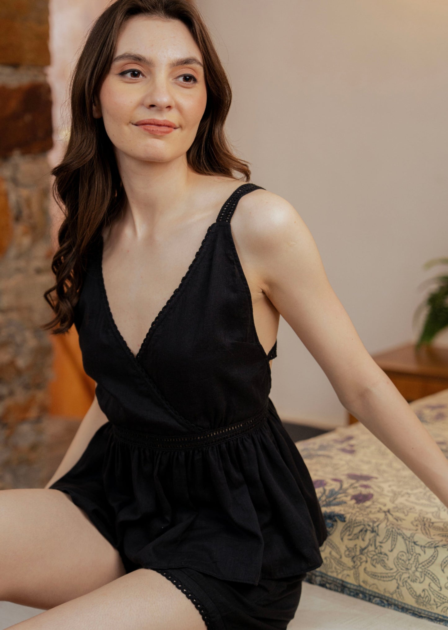 Black Strappy  Lounge Co-ord Set