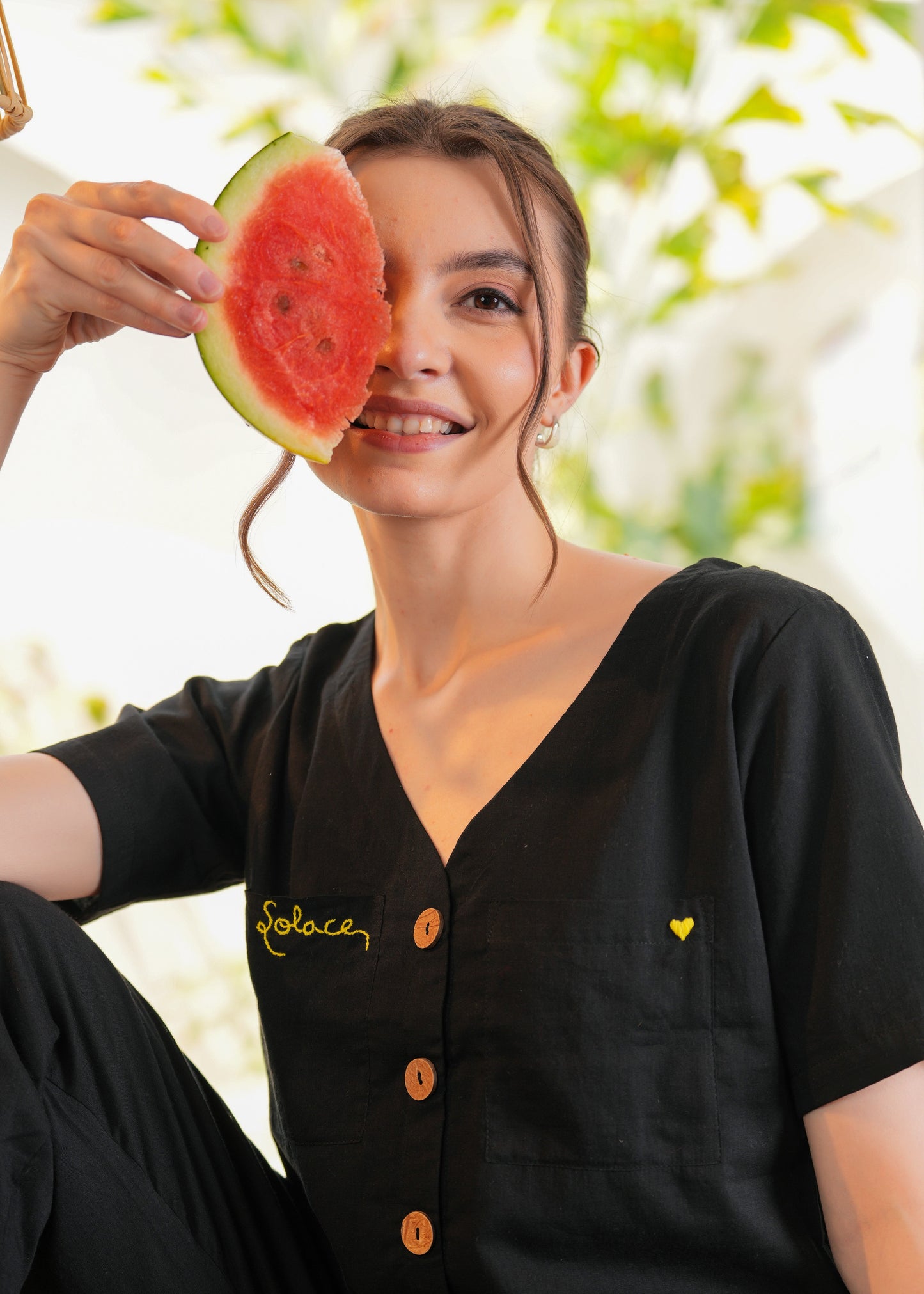 Black Crop Shirt & Pant Set