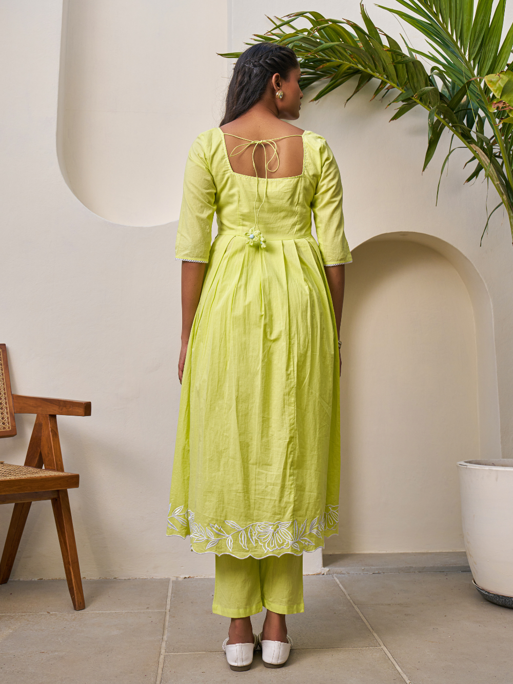 Green Sleeved Anarkali Suit Set
