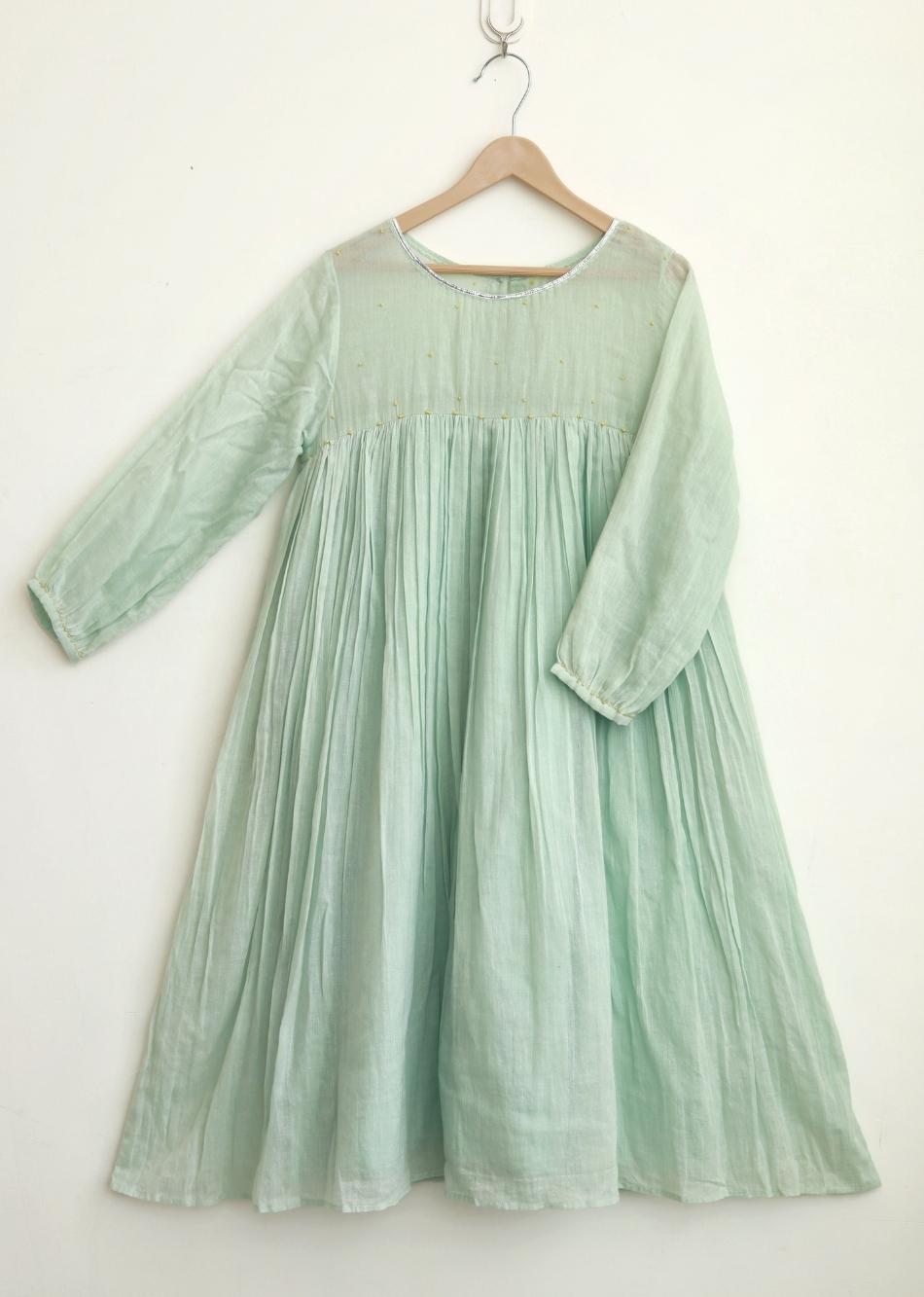 Jiyara Mint Green Loose Fit Anarkali Suit Set